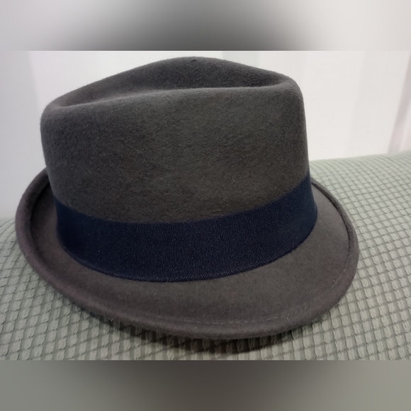 Charming Charlie wool fedora hat grey blue - Picture 2 of 4